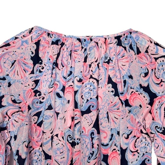 Lilly Pulitzer Willa Top Its for Shore High Tide Navy Size XS NEW - Picture 5 of 14